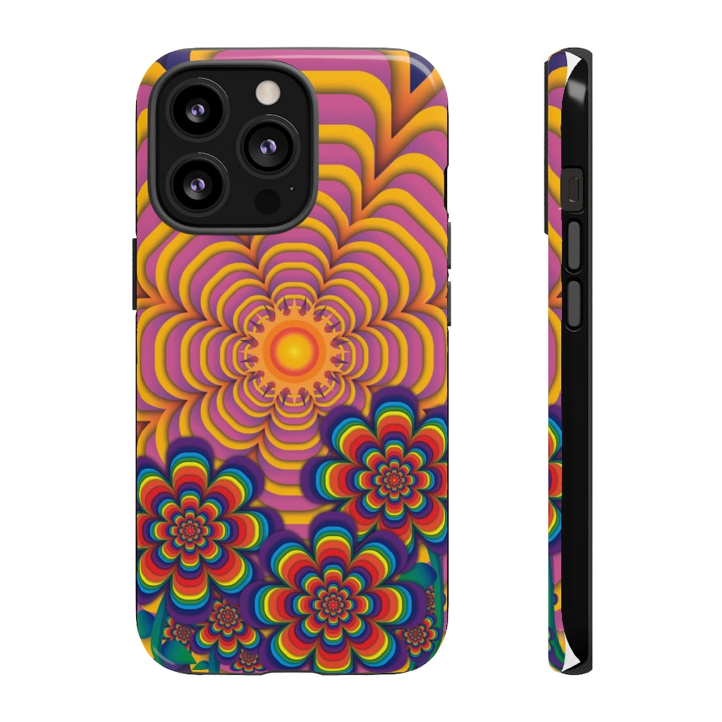 Sun Gazer Yellow Flower Of Life iPhone Case